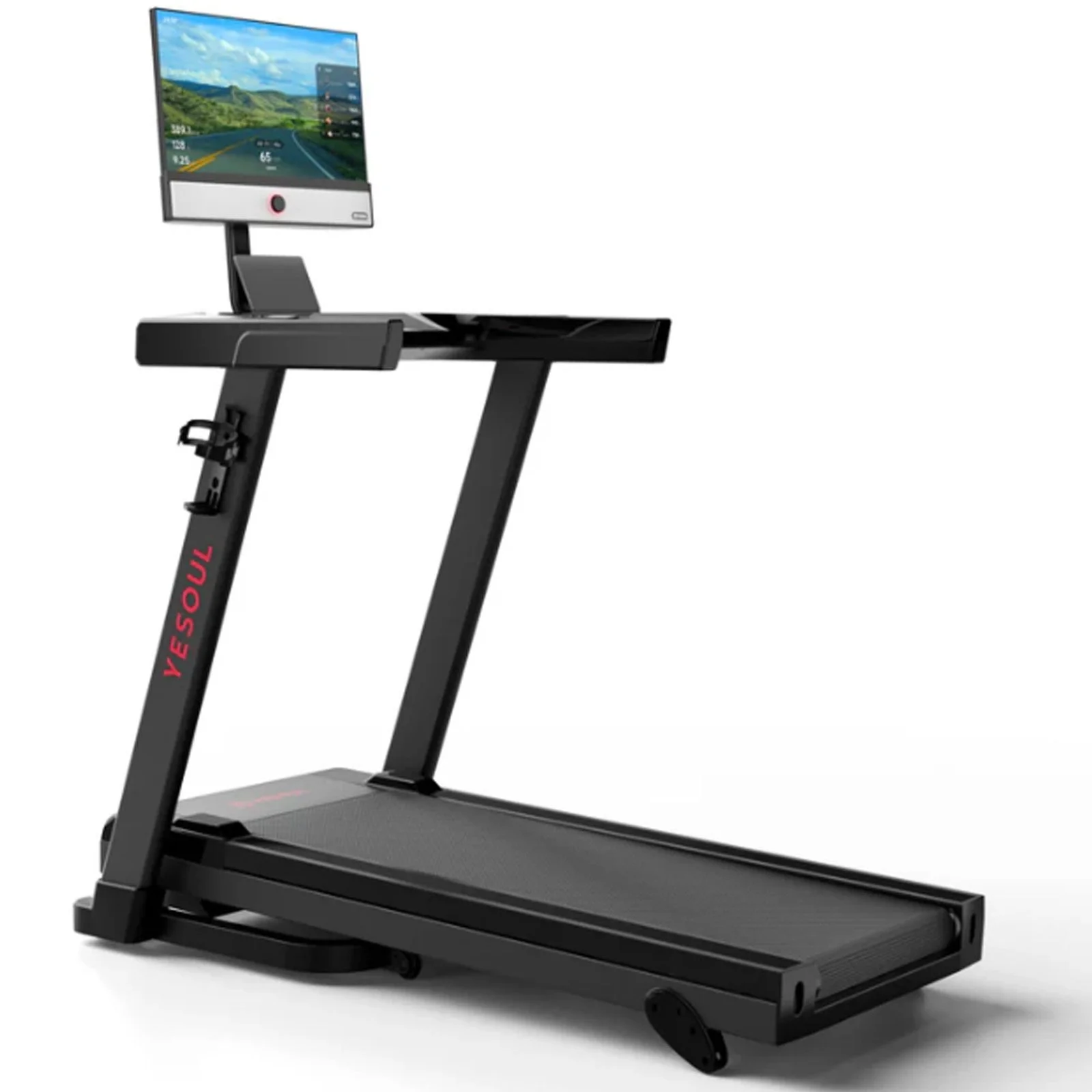 575-2-2.webp Yesoul T1M Plus Smart Folding Treadmill with 21.5 inch Touchscreen, Brushless Quiet Motor, 3-Level Incline, 9 Mph, App Sync & Space-Saving Design for - Image 1