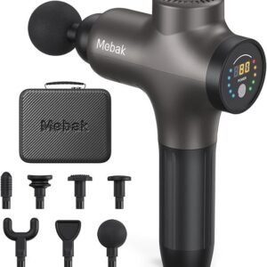 Mebak 3 Massage Gun, Massage Gun Deep Tissue for Athletes, Professional Muscle Percussion Massager, Massager for Shoulder Leg Back Body Pain Relief, Quiet Portable Sport Tool, Gifts for Him