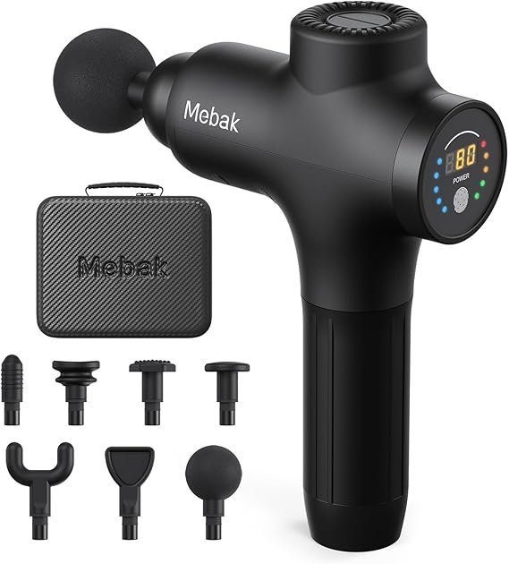 61qr8QzhoHL._AC_SX569_-2.jpg Mebak 3 Massage Gun, Massage Gun Deep Tissue for Athletes, Professional Muscle Percussion Massager, Massager for Shoulder Leg Back Body Pain Relief, Quiet Portable Sport Tool, Gifts for Him - Image 1