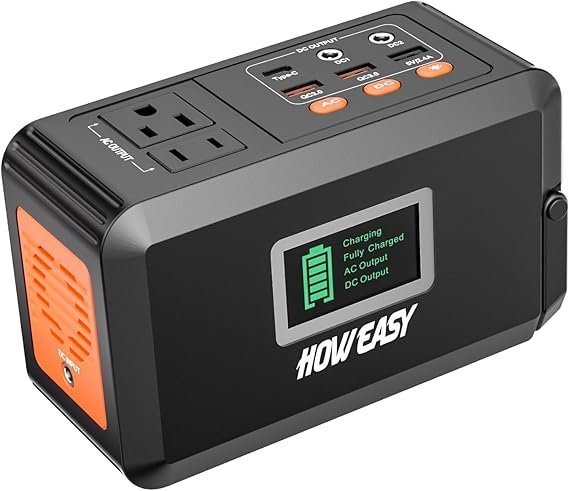 61x8jvx2NL._AC_SX569_-2.jpg HOWEASY Portable Power Station,120W(240W Peak) Solar Generator,88Wh Lithium Battery Power with 110V AC Outlet/DC/USB/LED Light for Outdoor Camping Trip Hunting Emergency(Solar Panel Optional) - Image 1
