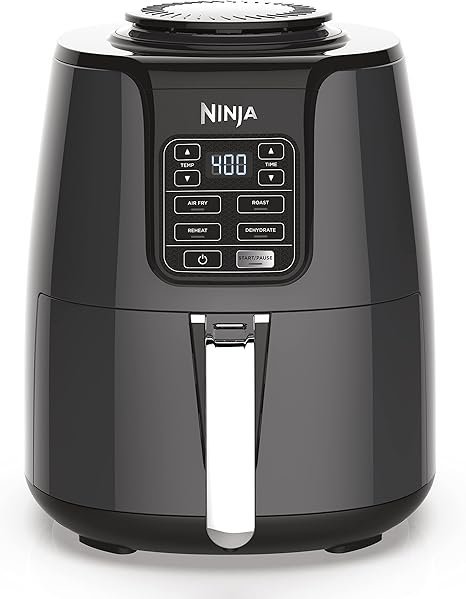 718uTMDRFL._AC_SX466_-2.jpg Ninja Air Fryer | 4 QT Capacity | 4-in-1 Roast, Crisp, Roast, Reheats, & Dehydrates | Dishwasher Safe Parts | 105°F-400°F | Includes 20 Easy & Healthy Recipes | 1550 watt | Grey | AF101 - Image 1