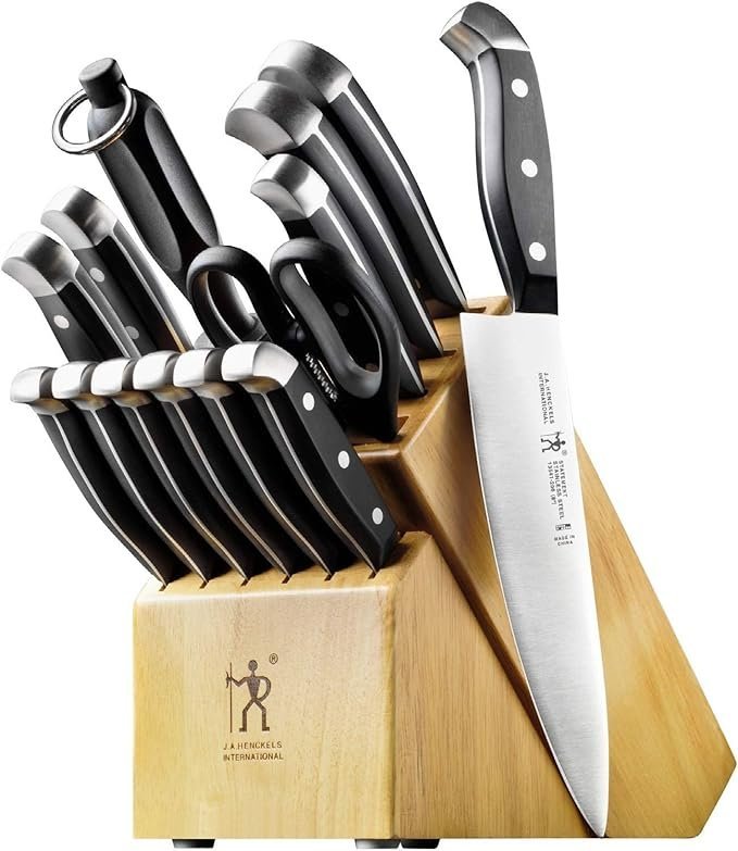 71yDnrvlKVL._AC_SX679_-2.jpg HENCKELS Statement Premium Quality 15-Piece Set with Block, Natural, Razor-Sharp, German Engineered Informed by 100+ Years of Mastery, Lightweight and Strong, Dishwasher Safe - Image 1