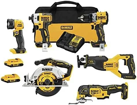 B09ZHNKVNB-0-1756234639790-1-2.webp DEWALT 20V MAX* XR Cordless Combo Kit (6-Tool) with (2) Ah Batteries and Charger (DCK648D2) - Image 1