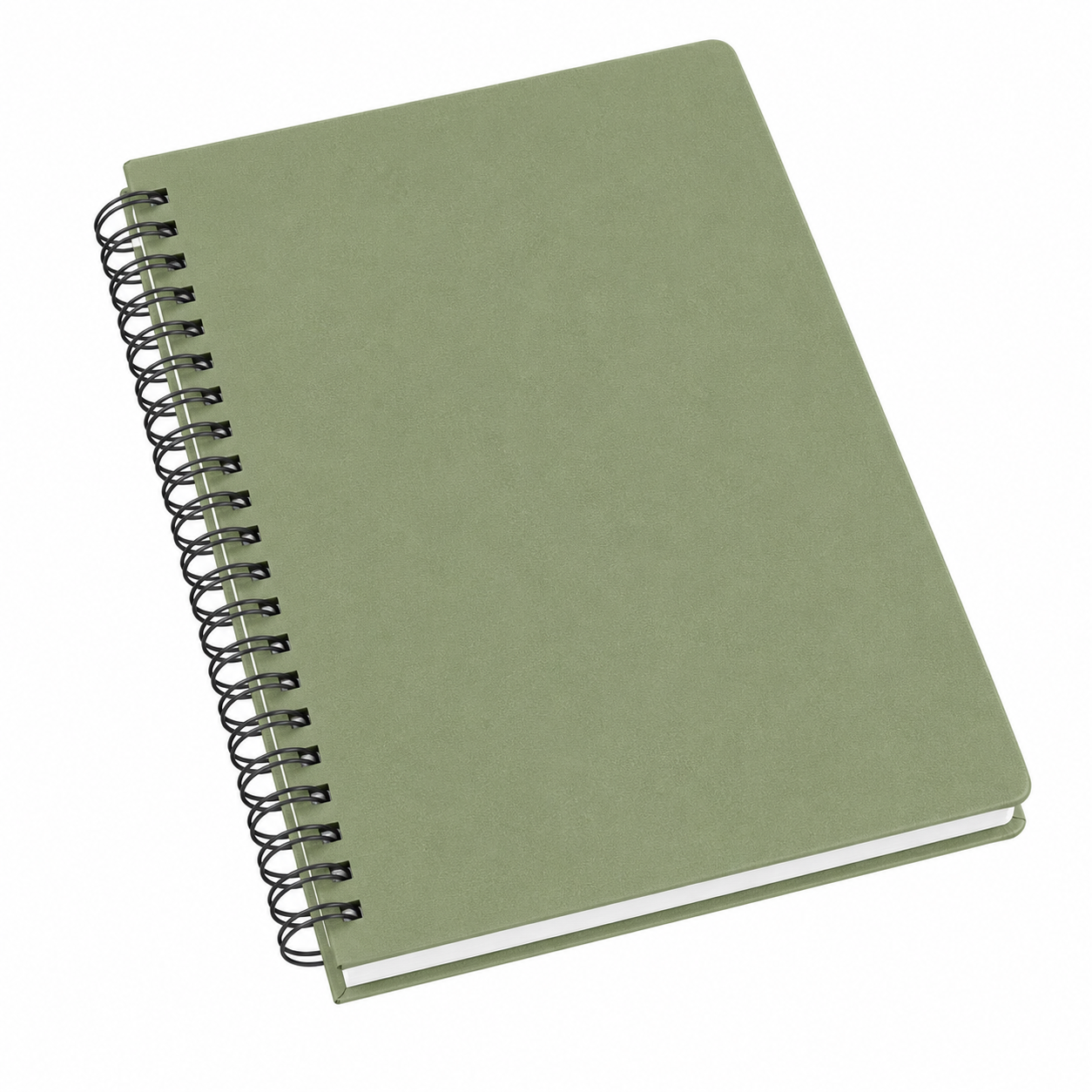 A5 Spiral-Bound Hardcover Notebook with Matte Cover, Sage Green Notebookse A5 Spiral-Bound Hardcover Notebook with Matte Cover, Sage Green - Image 1