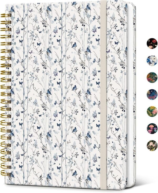 A5 Spiral Notebook, K-Butterfly Grove, 140 Pages
