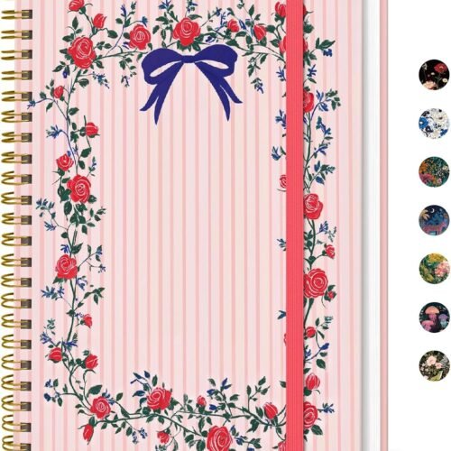 A5 Spiral Notebook, Z-Ribbon Wreath, 140 Pages